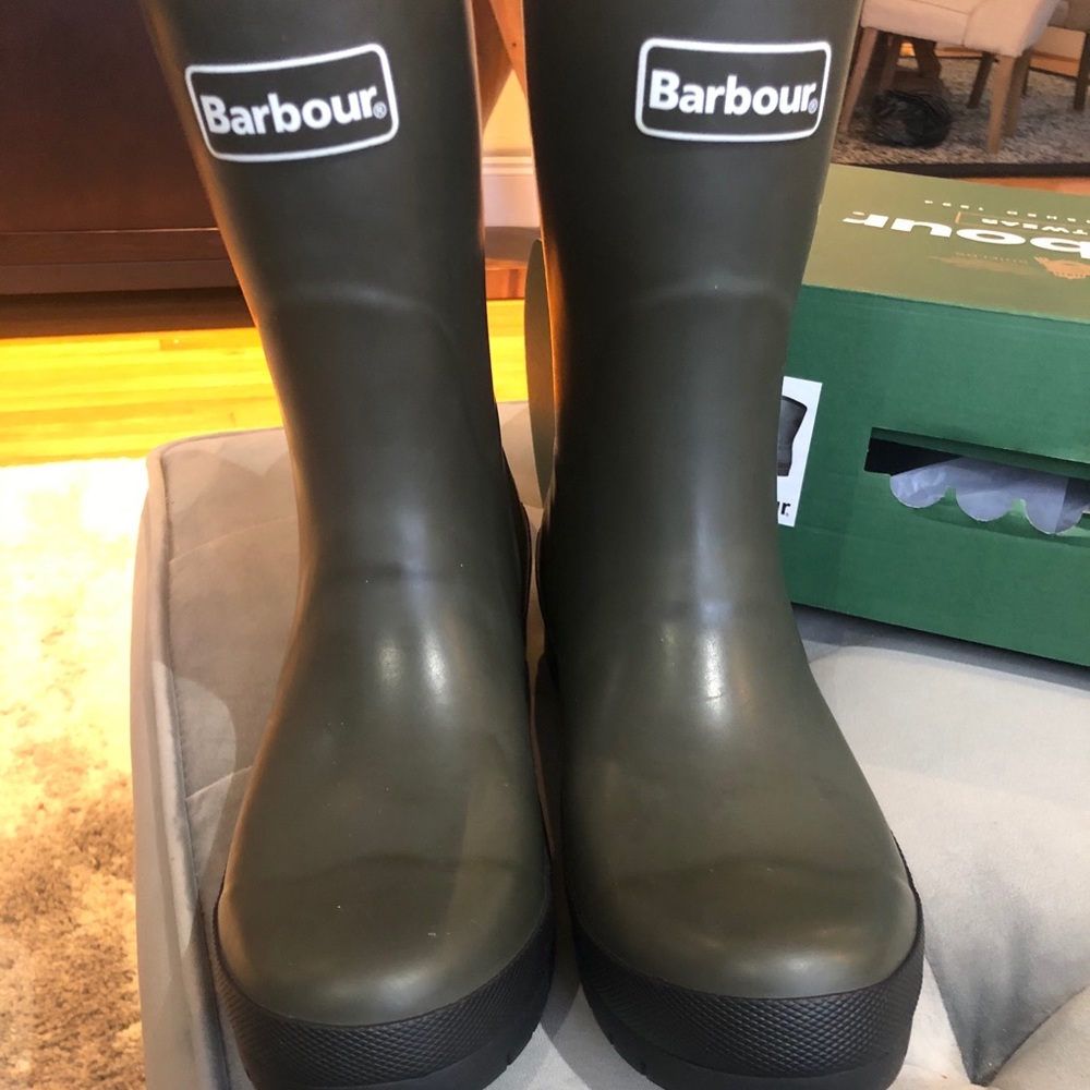 Barbour Banbury Olive Rain Weather Boots 9